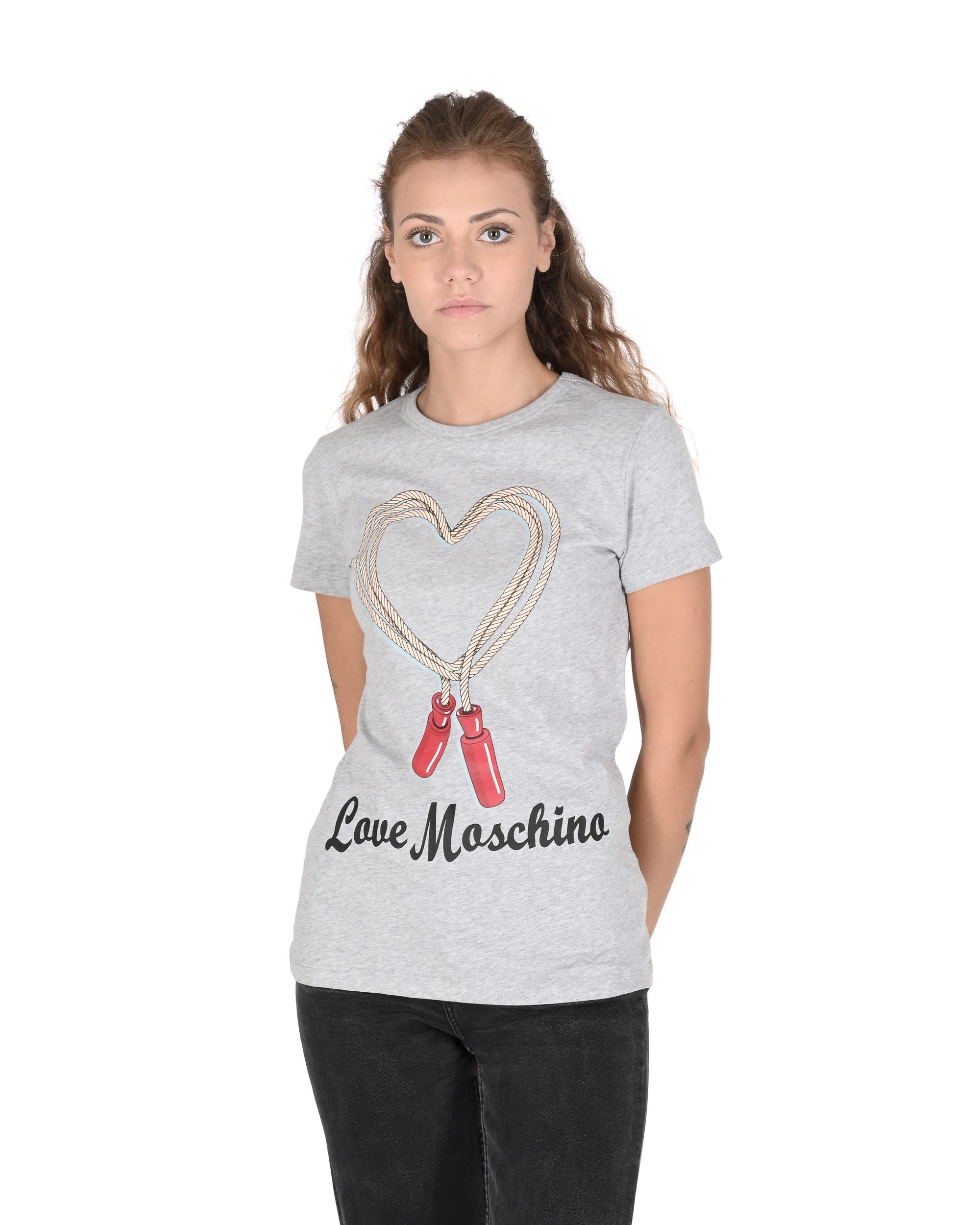 T-shirt da donna Love Moschino W 4 F73 69 M 3876 A966 MEL.GRIGIO CHIARO