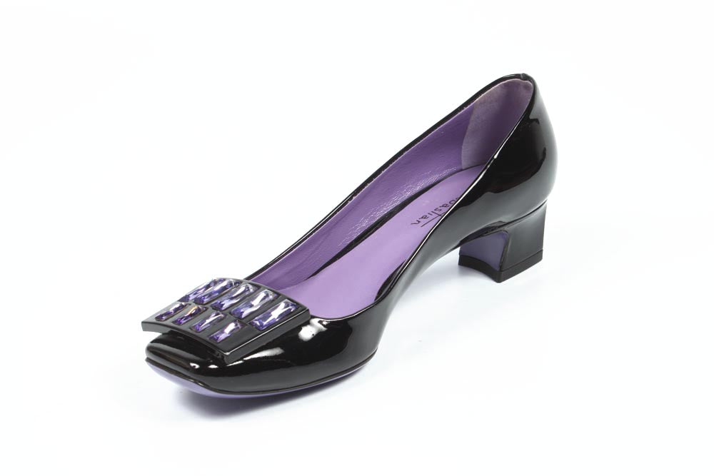 Ballerina da donna Sebastian Milano S3526VGP VERN NERA+STRASS VIOLETTO