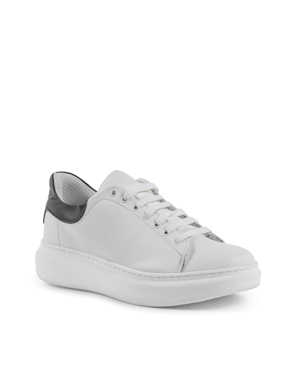 Sneaker Uomo 19V69 Italia Bianco Nero 720 PELLE BIANCO PELLE NERO