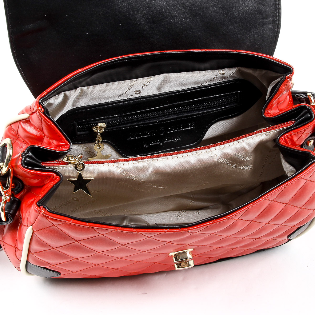 Borsa a mano da donna Andrew Charles rossa DOMINIQUE