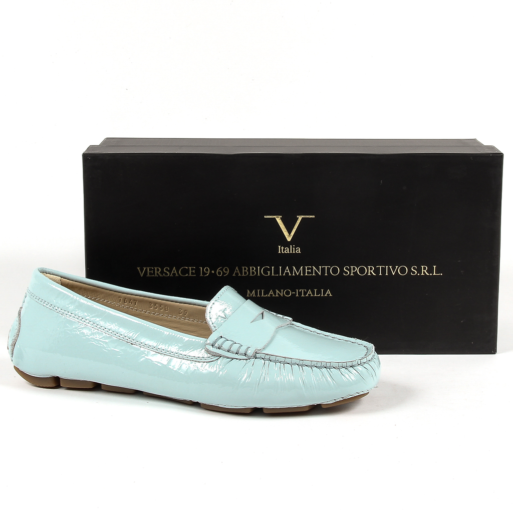 V 1969 Italia Mocassino da donna azzurro AMALFI