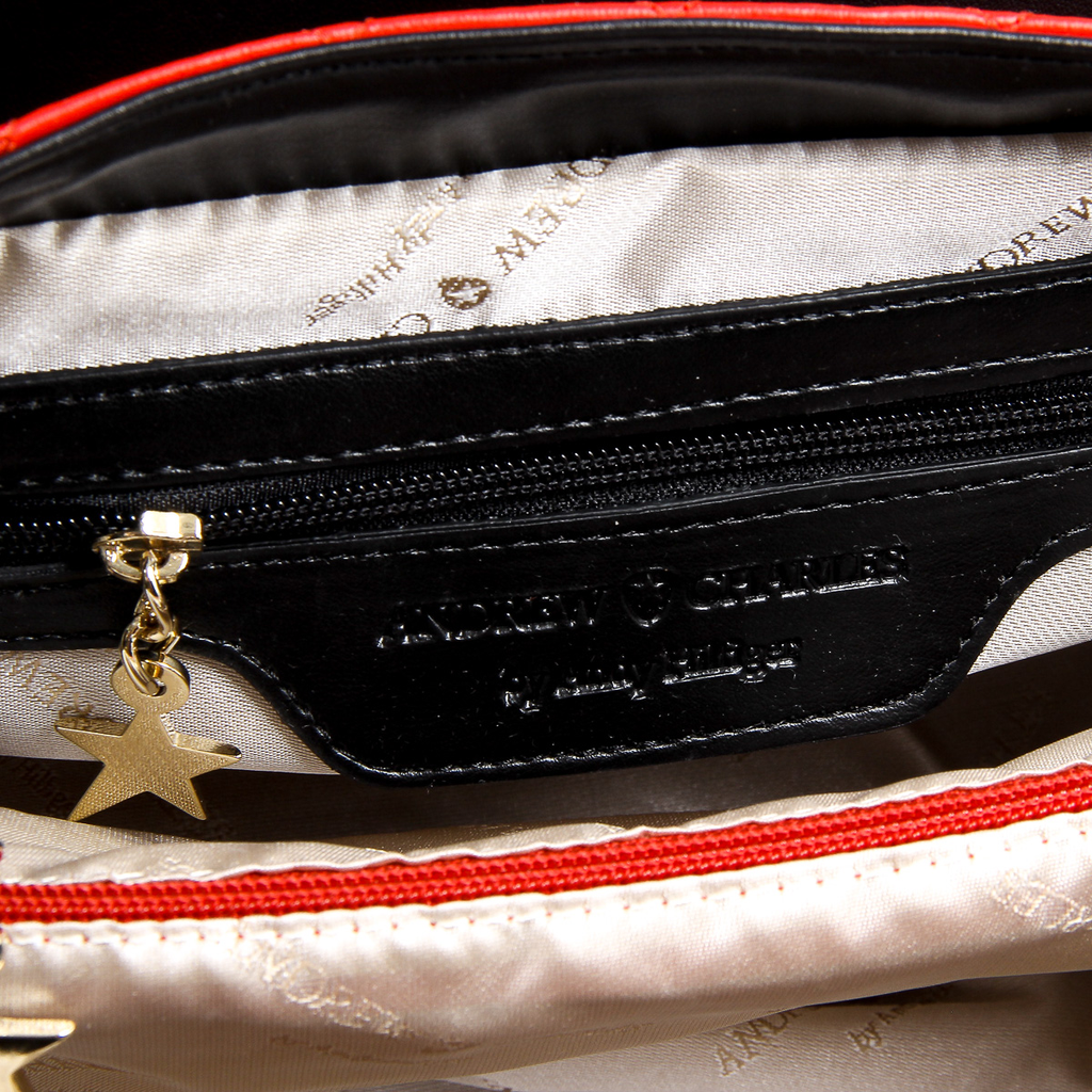 Borsa a mano da donna Andrew Charles rossa DOMINIQUE
