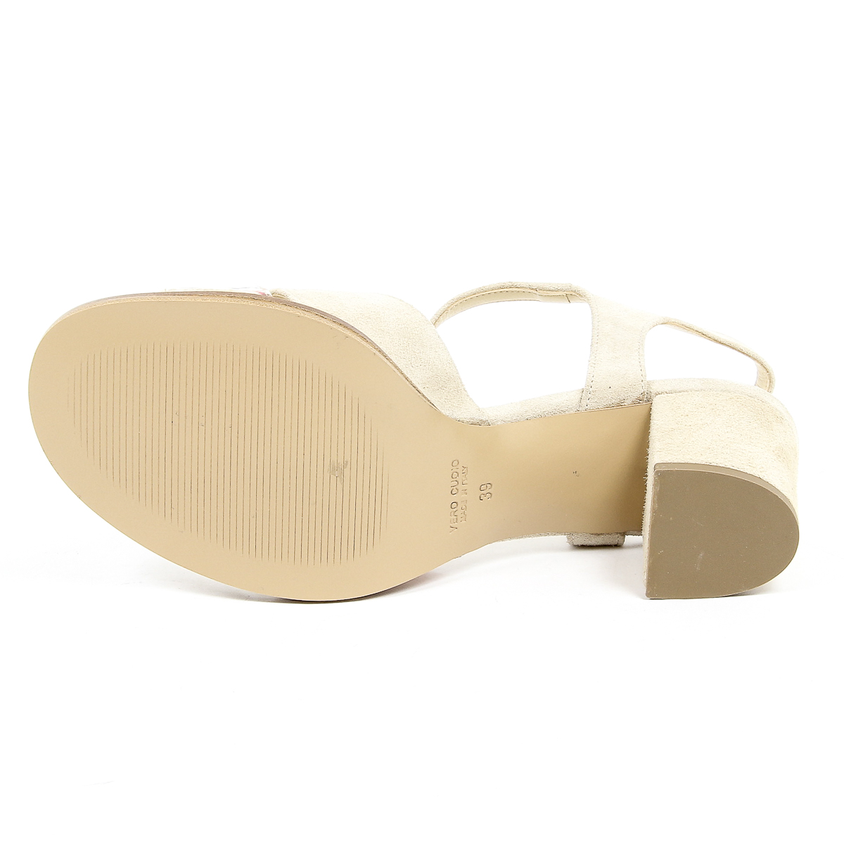 V 1969 Italia Sandalo con cinturino alla caviglia da donna Beige VERA