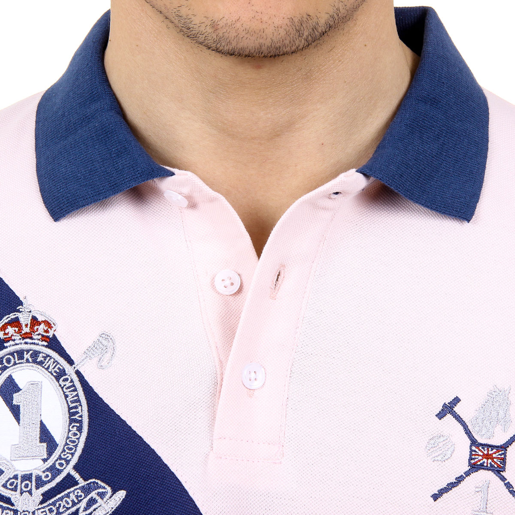 Polo da uomo a maniche corte Ufford & Suffolk Polo Club US004 ROSA