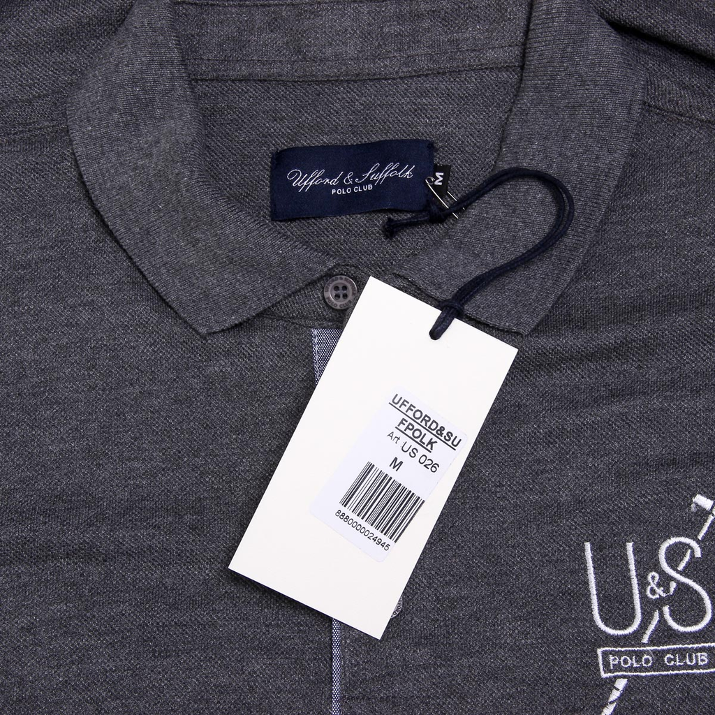 Polo da uomo a maniche corte Ufford & Suffolk Polo Club US026 ANTRACITE