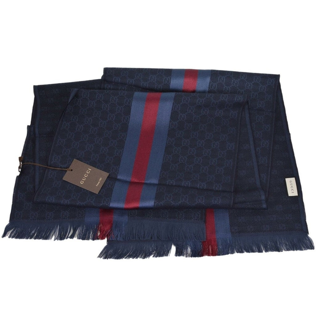 Gucci sciarpa uomo 35x180 blu