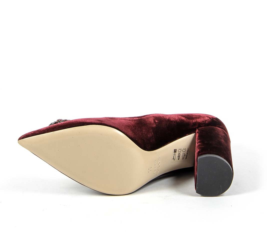 V 1969 Italia Womens Pump 3108220 VELLUTO BORDEAUX
