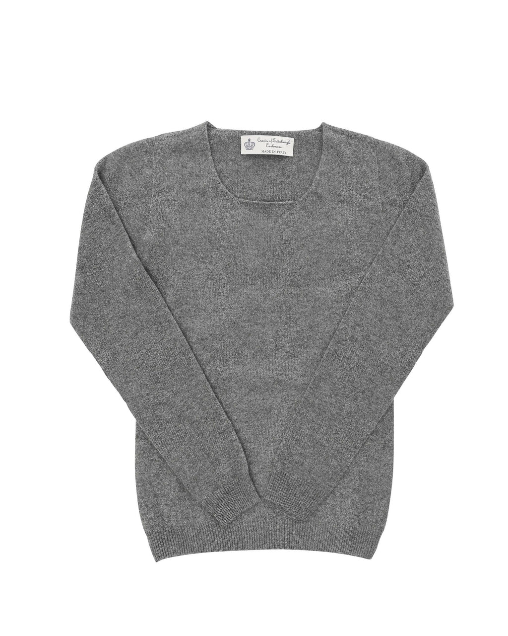 Maglione da donna in cashmere con scollo quadrato Crown of Edinburgh COE 0024 SMOG