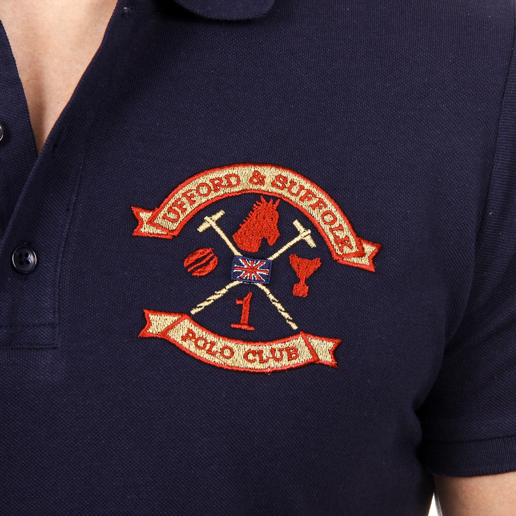 Polo da uomo a maniche corte Ufford & Suffolk Polo Club US007 BLU NAVY