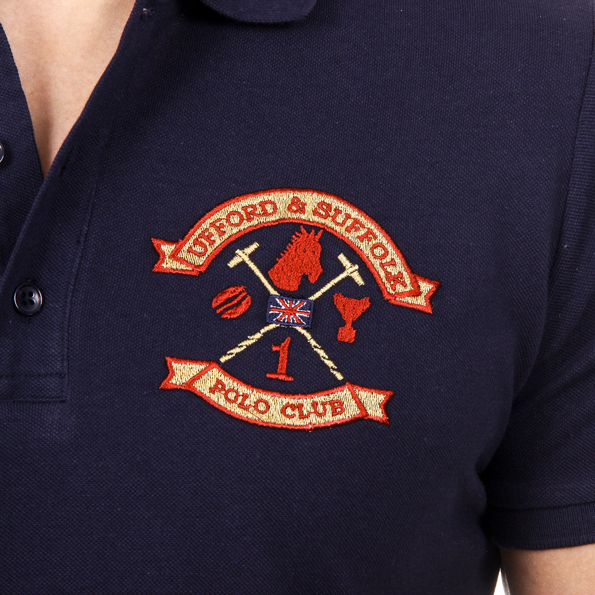 Polo da uomo a maniche corte Ufford & Suffolk Polo Club US007 BLU NAVY