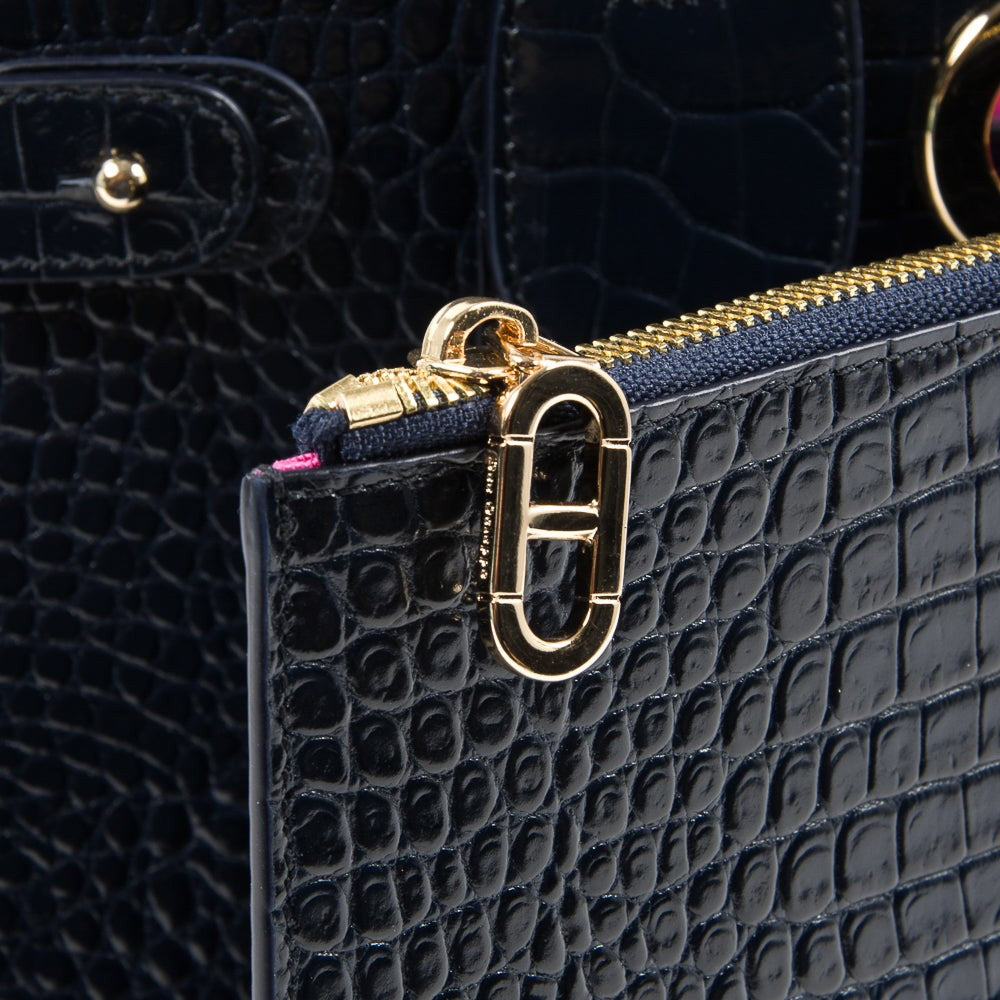 Borsa tote grande blu Verona Cocco