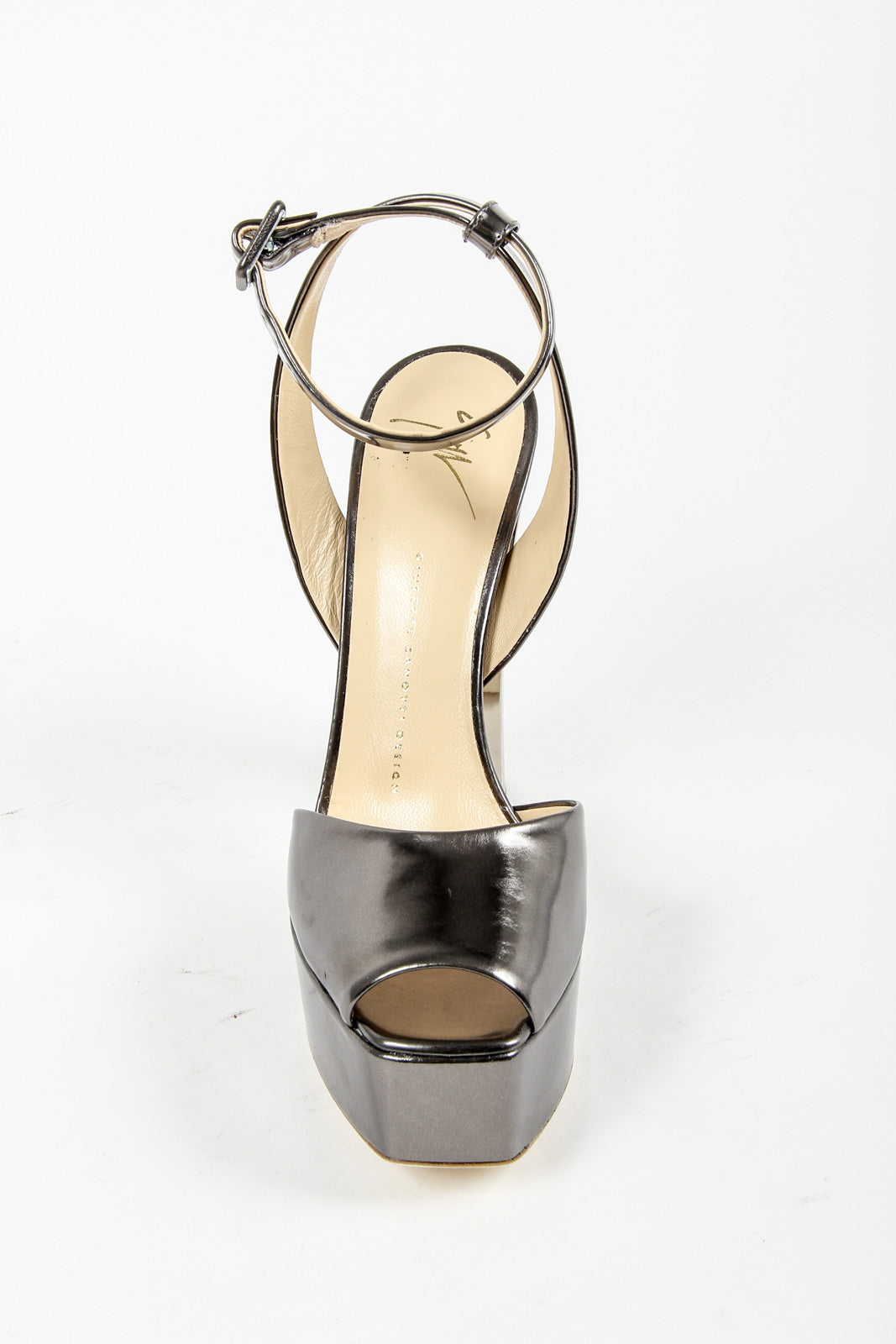 Giuseppe Zanotti Sandalo con cinturino alla caviglia da donna E60118 LAVINIA 100 PL MT SHOOTING ANTRACITE