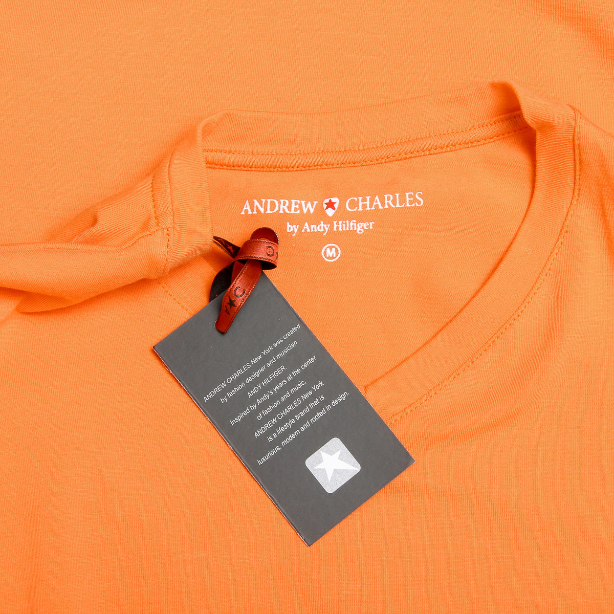 Andrew Charles Maglietta da uomo a maniche corte con scollo a V arancione KENAN