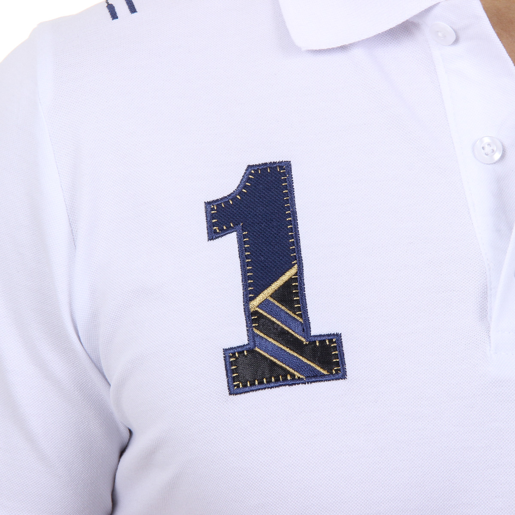 Polo da uomo a maniche corte Ufford & Suffolk Polo Club US008 BIANCO