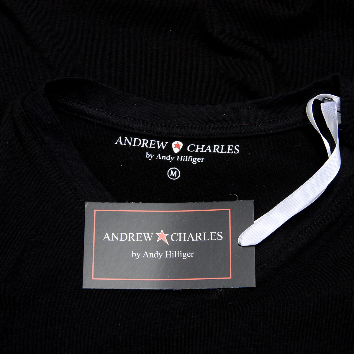 Andrew Charles Maglietta da uomo a maniche corte con scollo a V, nera KENAN