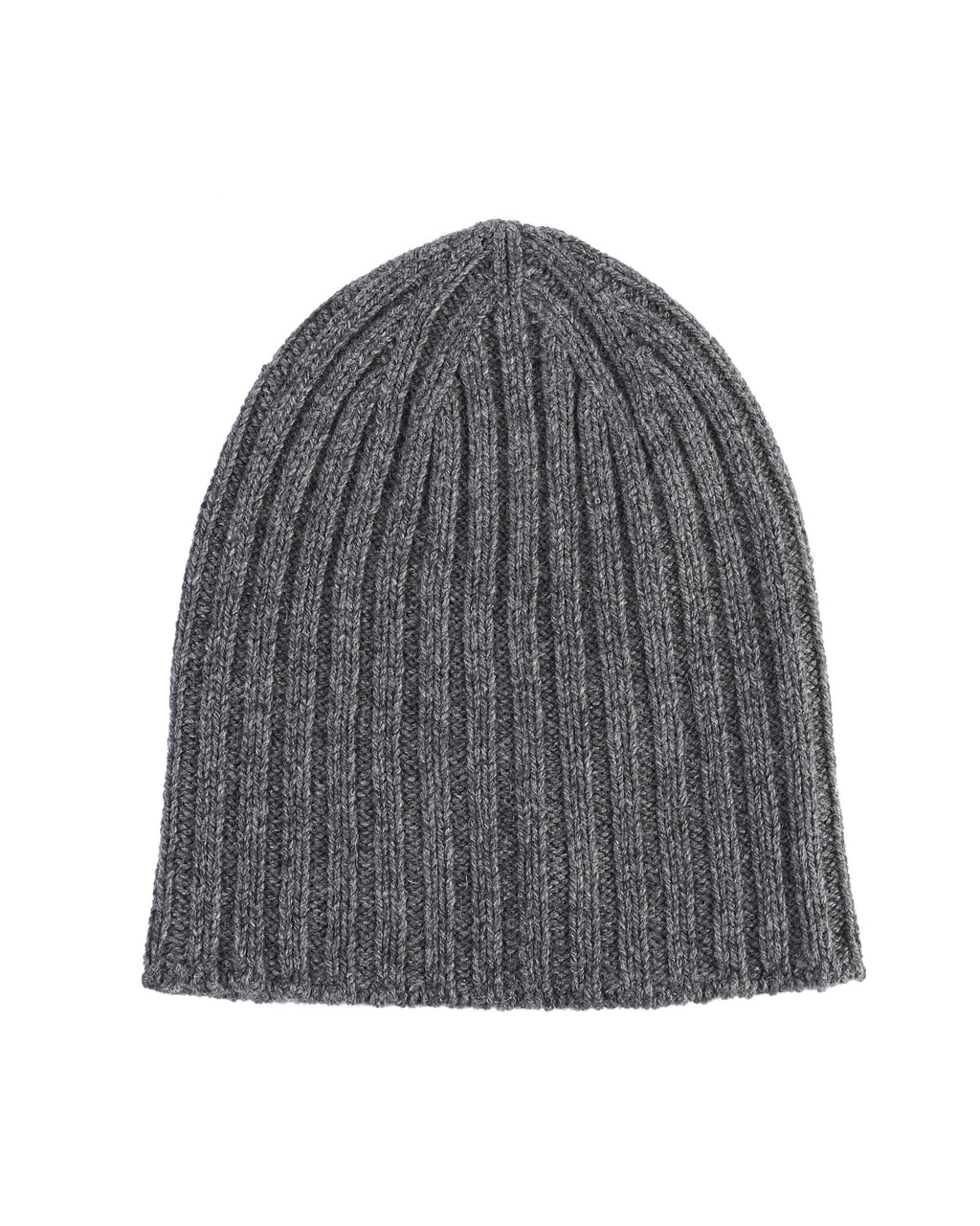 Berretto a coste da donna in cashmere Crown of Edinburgh COE 0045 GRIGIO SCURO