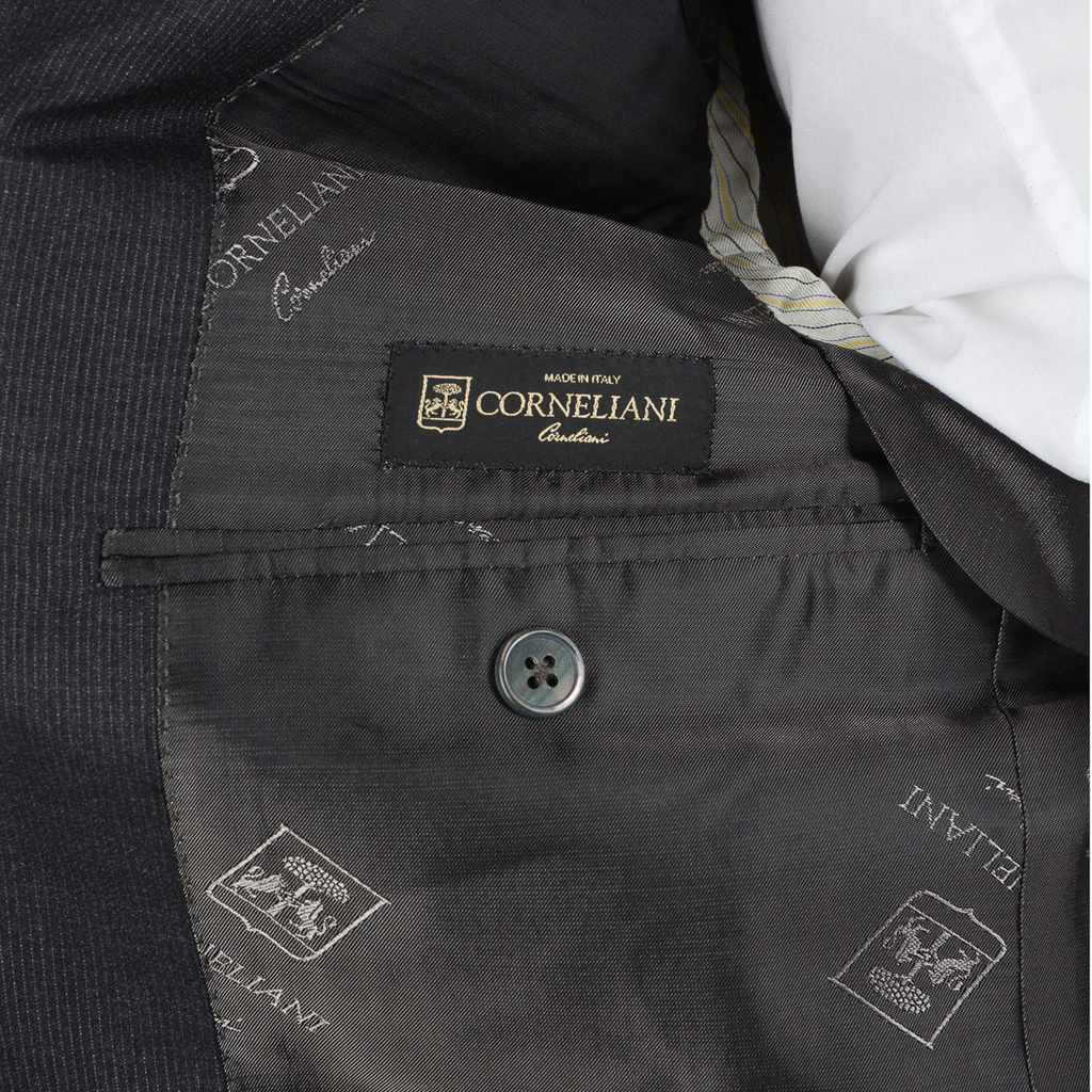 Corneliani Abito da uomo a maniche lunghe grigio scuro Super 130's