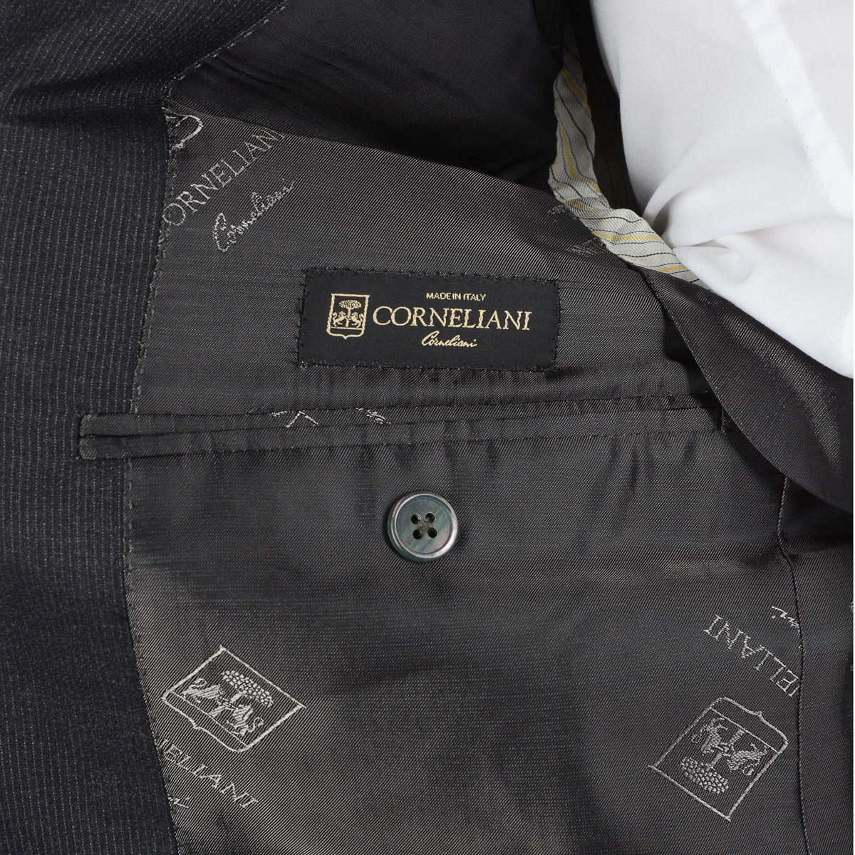 Corneliani Abito da uomo a maniche lunghe grigio scuro Super 130's