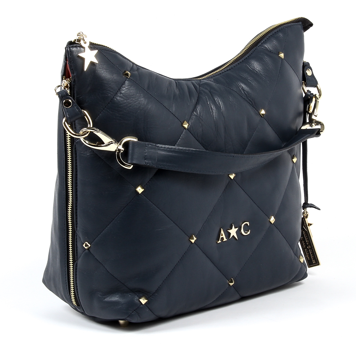 Borsa a mano da donna Andrew Charles blu scuro TESS