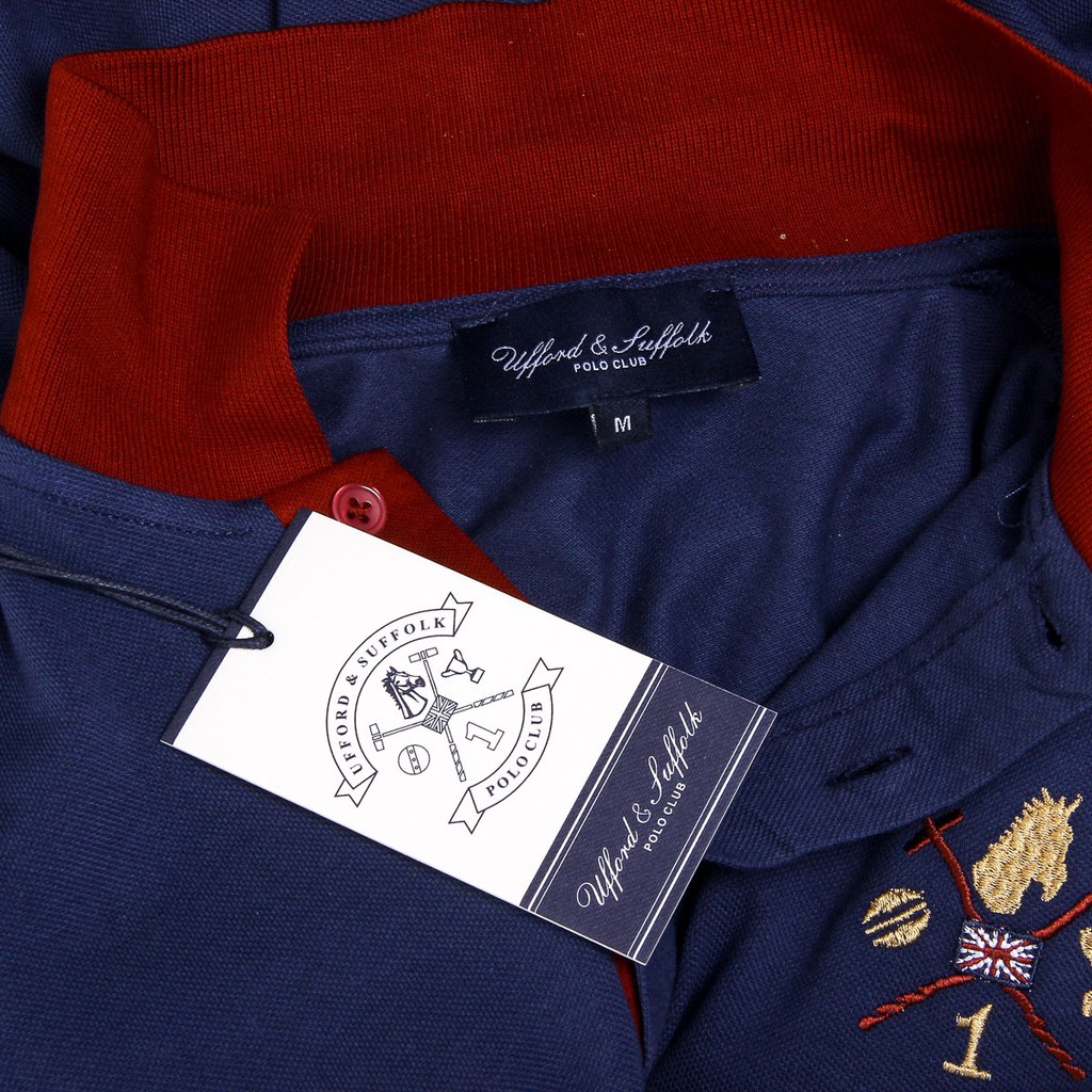 Polo da uomo a maniche corte Ufford & Suffolk Polo Club US002 BLU NAVY