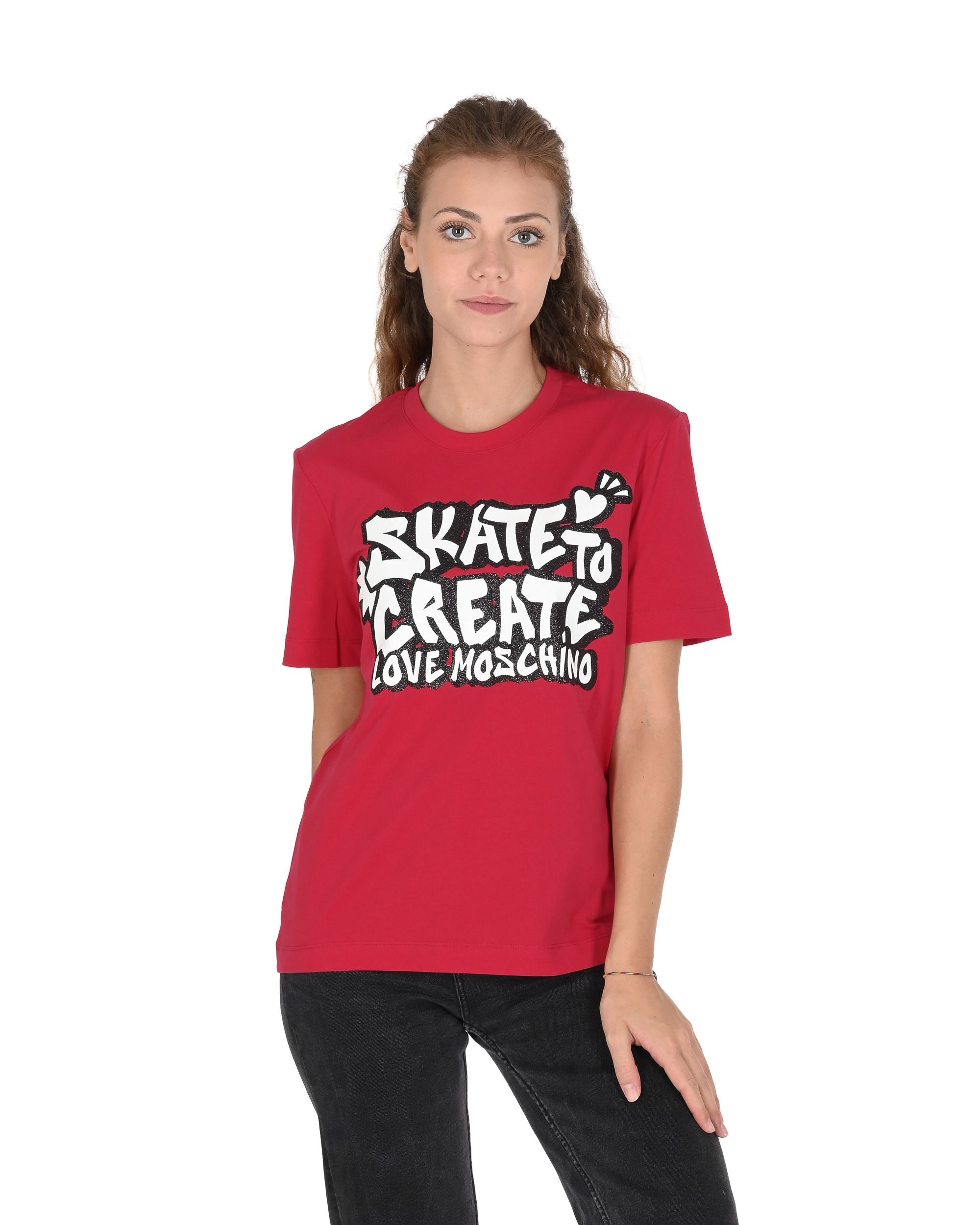 T-shirt da donna Love Moschino W 4 H06 29 M 3876 P23 ROSSO