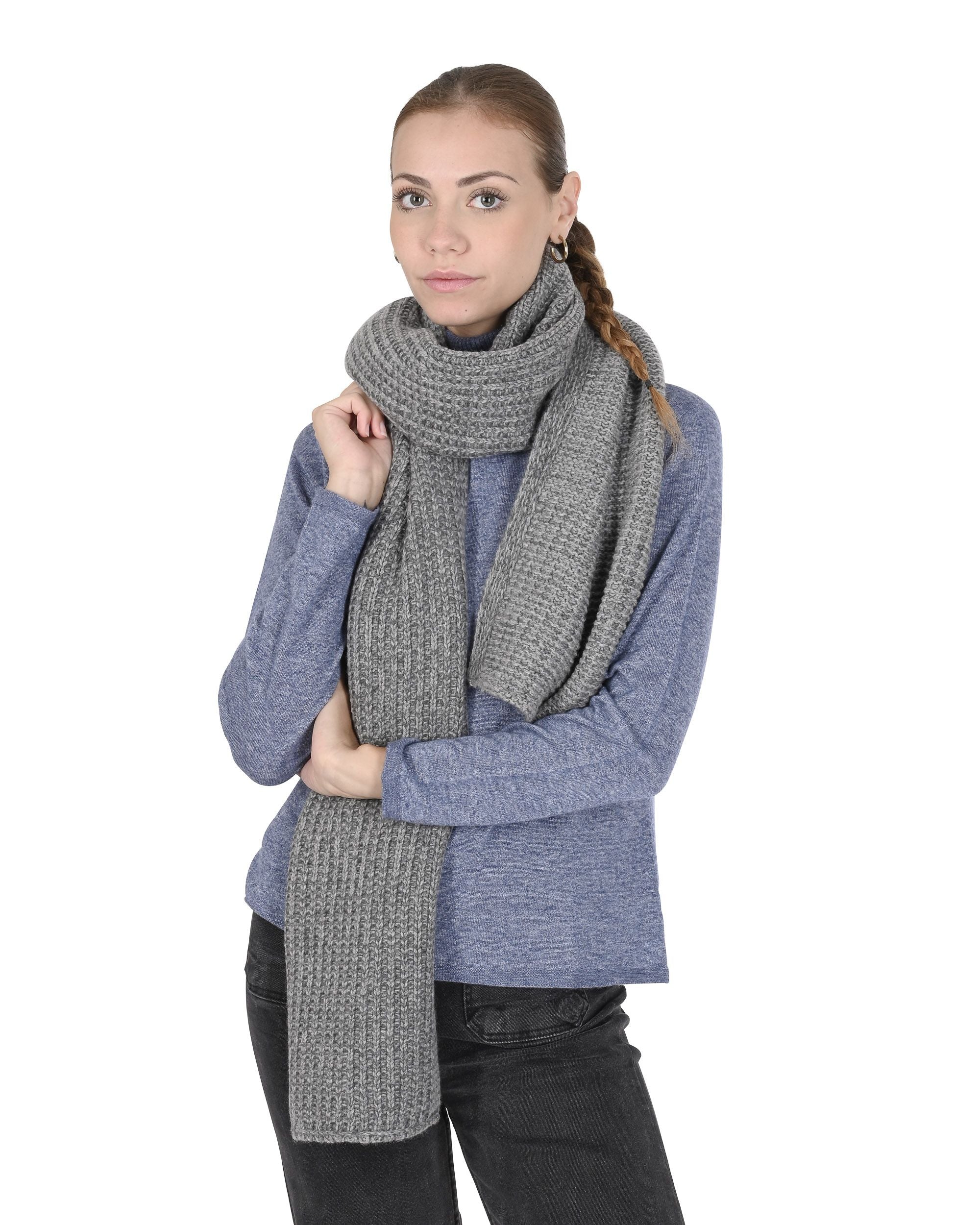 Sciarpa da donna in cashmere Crown of Edinburgh COE 0043 GRIGIO