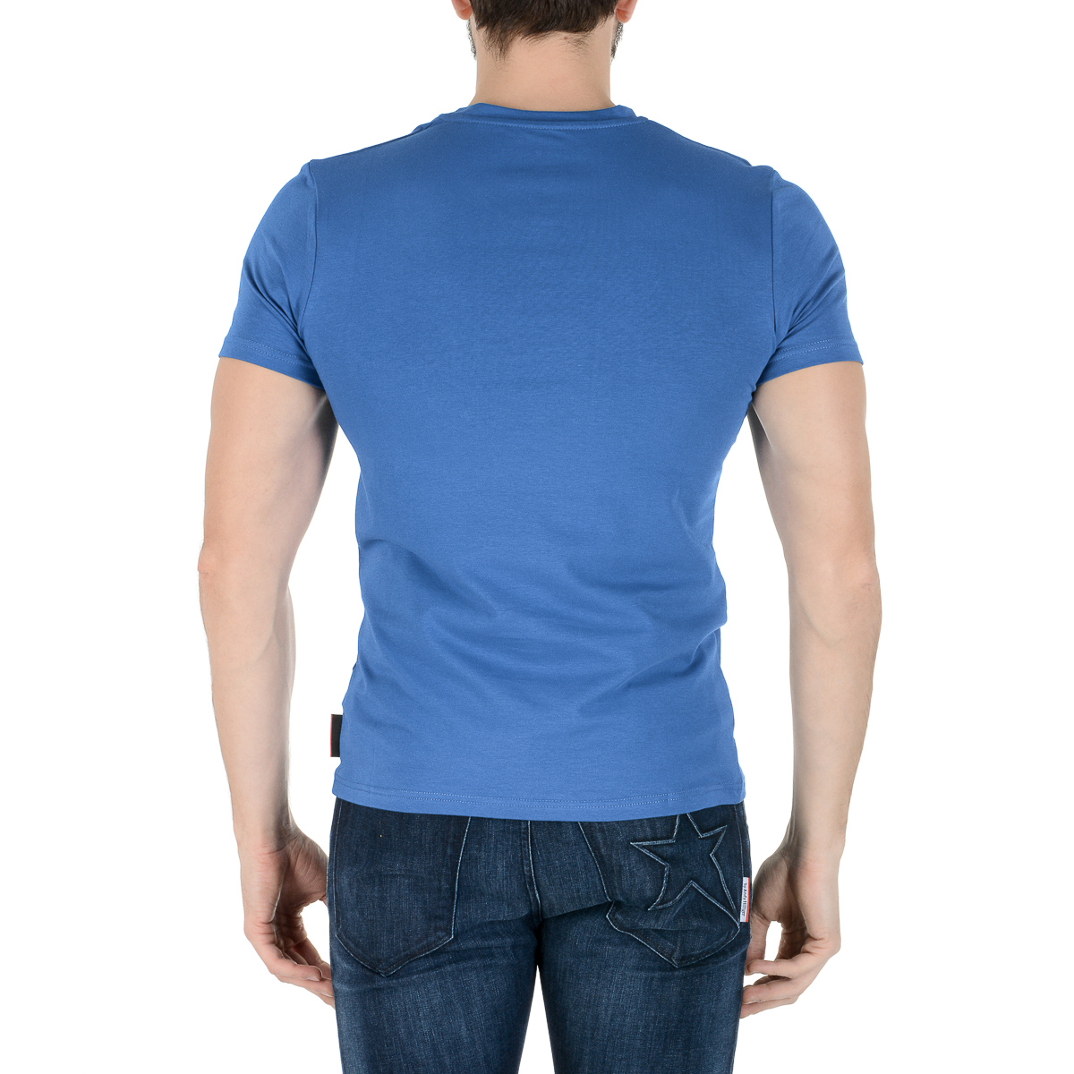 Andrew Charles Maglietta da uomo a maniche corte con scollo a V blu KENAN