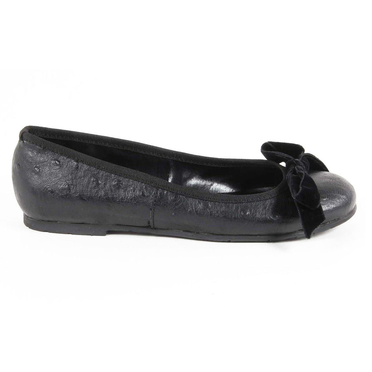 V 1969 Italia Ballerina da donna E08 TESSUTO NERO FIOCCO
