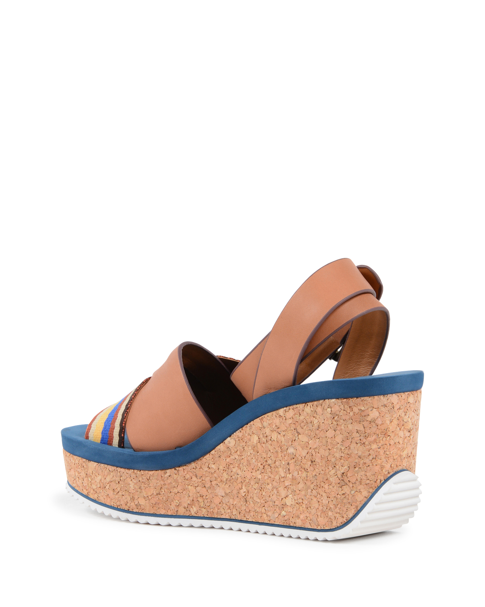 Chloè Sandalo con zeppa da donna multicolore SB30144 CUOIO MULTI