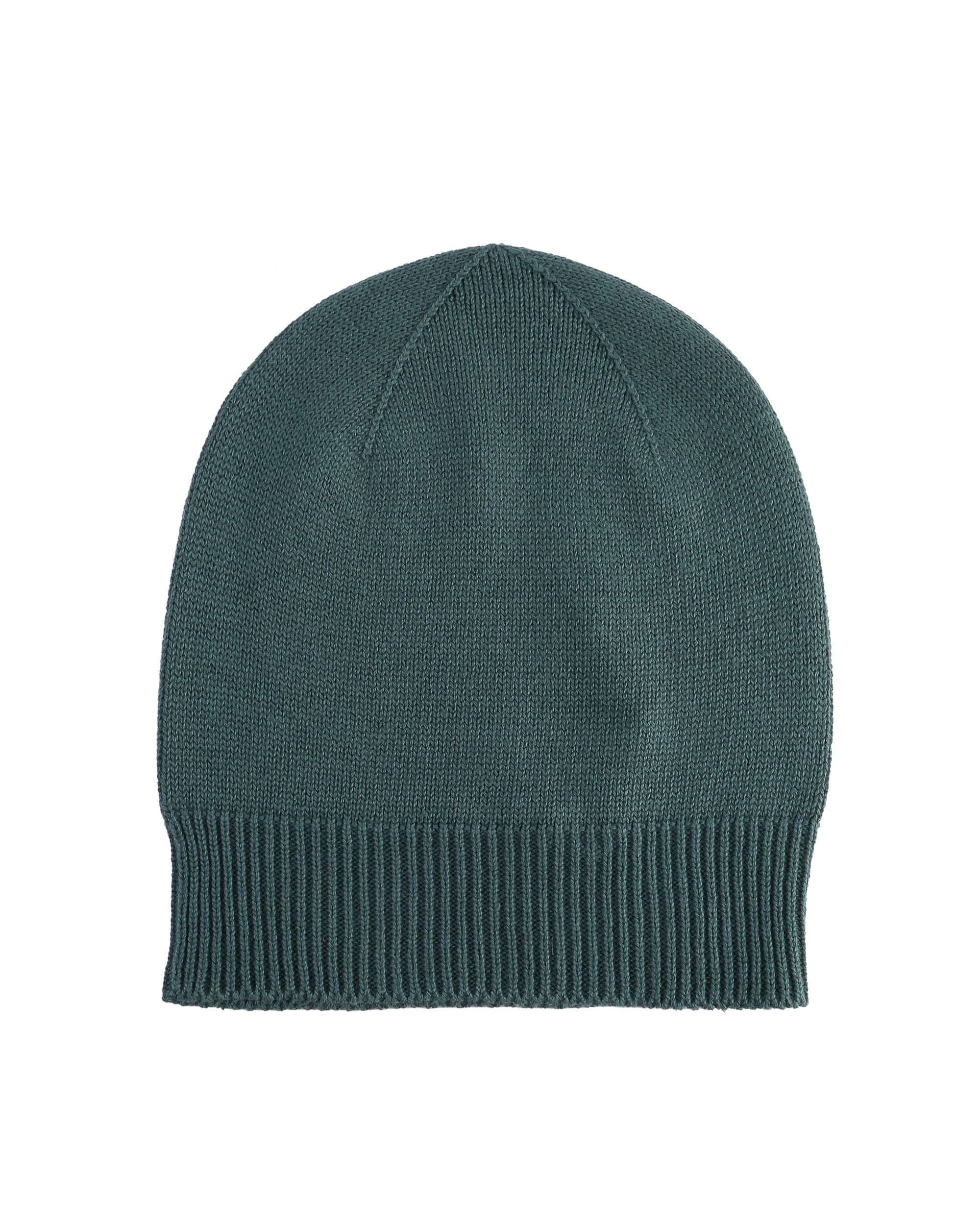 Berretto con risvolto da donna in cashmere Crown of Edinburgh COE 0048 VERDE BOTTIGLIA