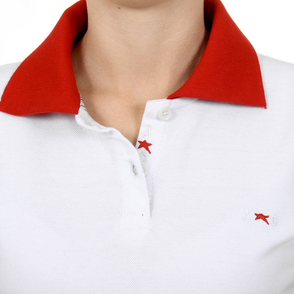 Andrew Charles Polo da donna a maniche corte bianca NIA