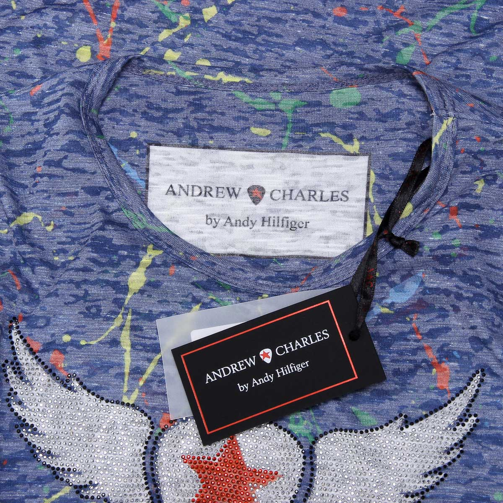 Andrew Charles T-shirt da uomo a maniche corte con scollo rotondo blu HUNTER