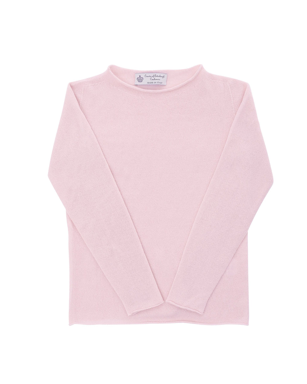 Maglione da donna con scollo a barca in cashmere Crown of Edinburgh COE 0025 ROSA CHIARO