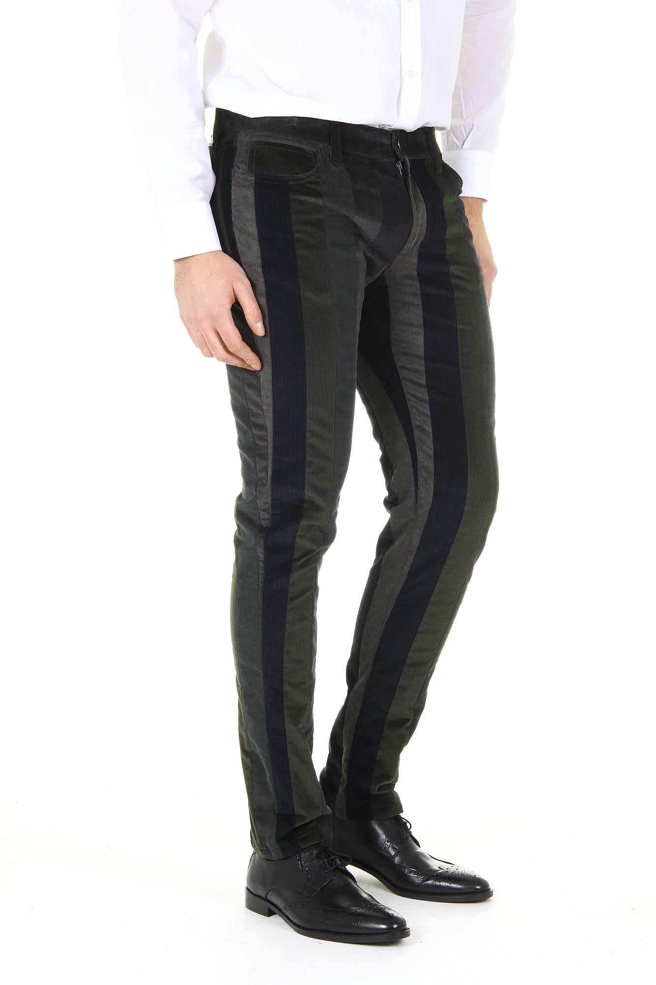 Pantaloni da uomo Dolce & Gabbana Stretch 16 Patchwork in velluto misto G4P4CX G9V40 S9000