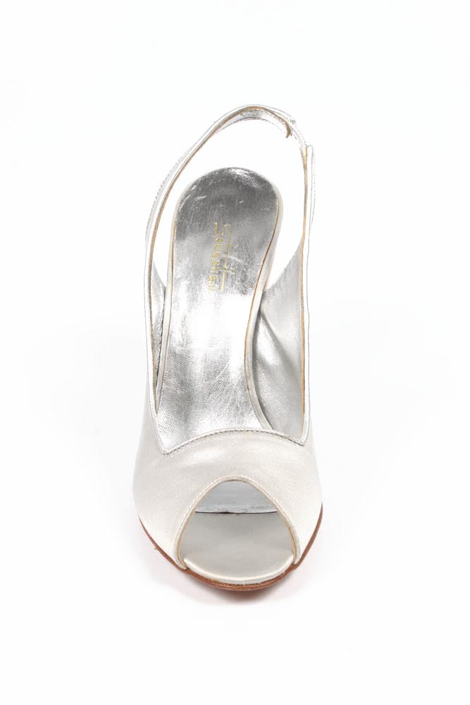 Sandalo espadrillas con zeppa da donna Sebastian Milano S2561X VAR X RASO SETA ARGENTO