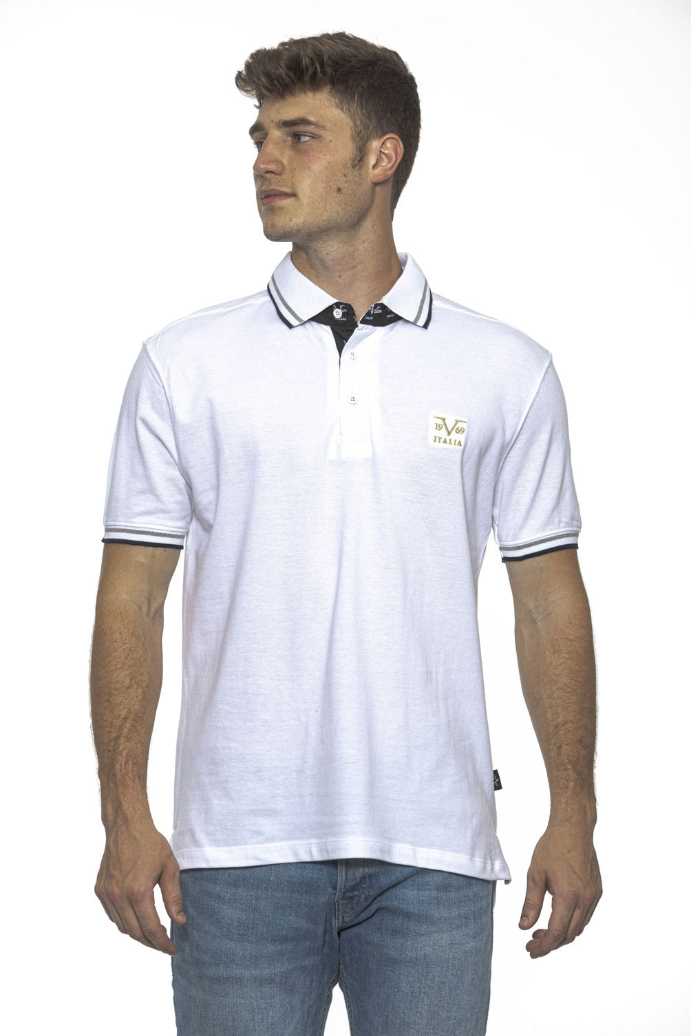 19V69 Italia Polo Uomo Bianca RETRO BIANCO