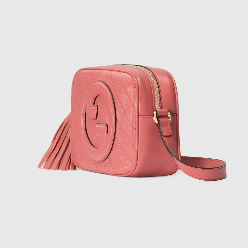Borsa a tracolla in pelle con logo in rilievo Blondie