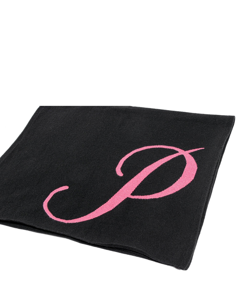 Sciarpa in cashmere con monogramma - Nero