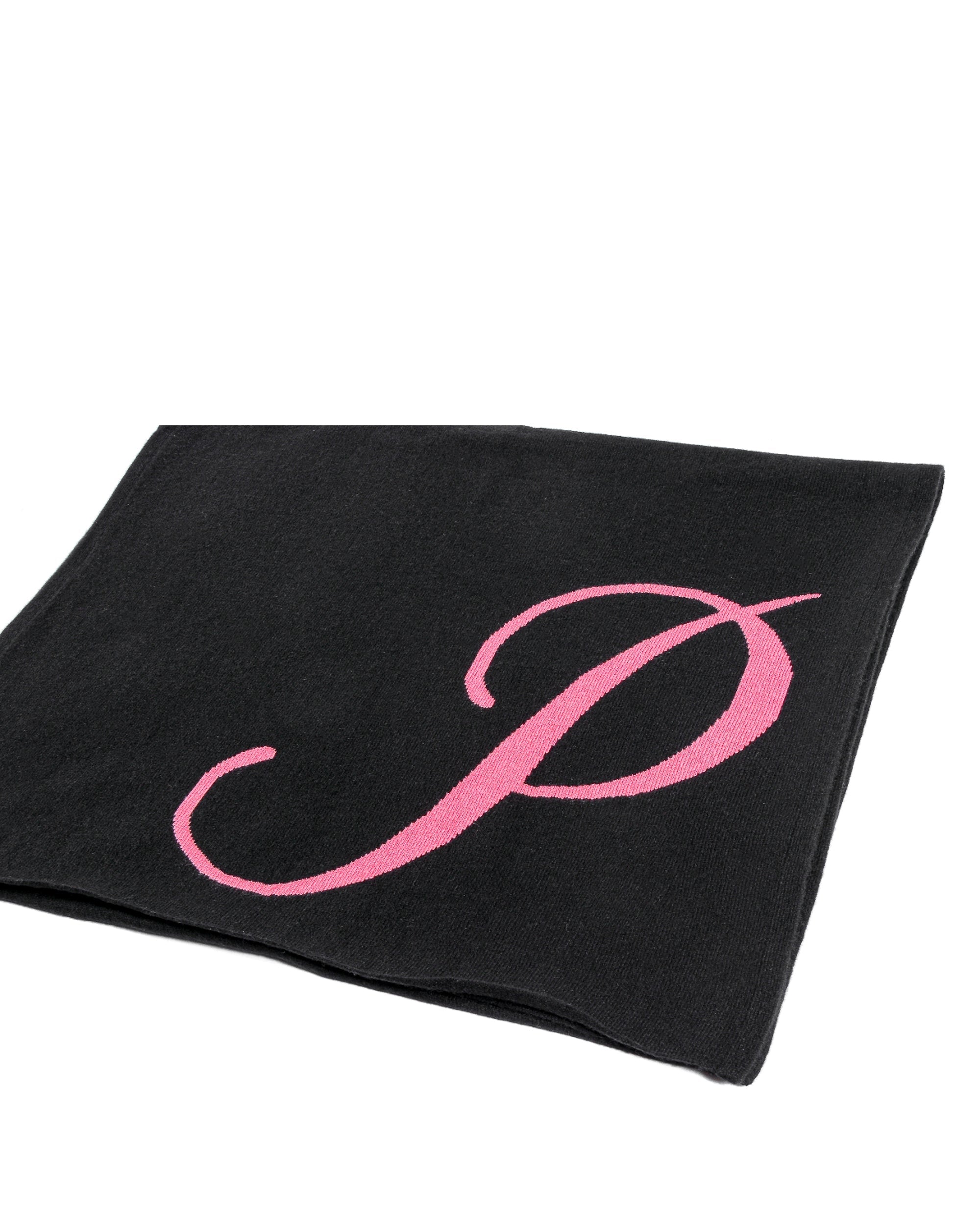 Sciarpa in cashmere con monogramma - Nero