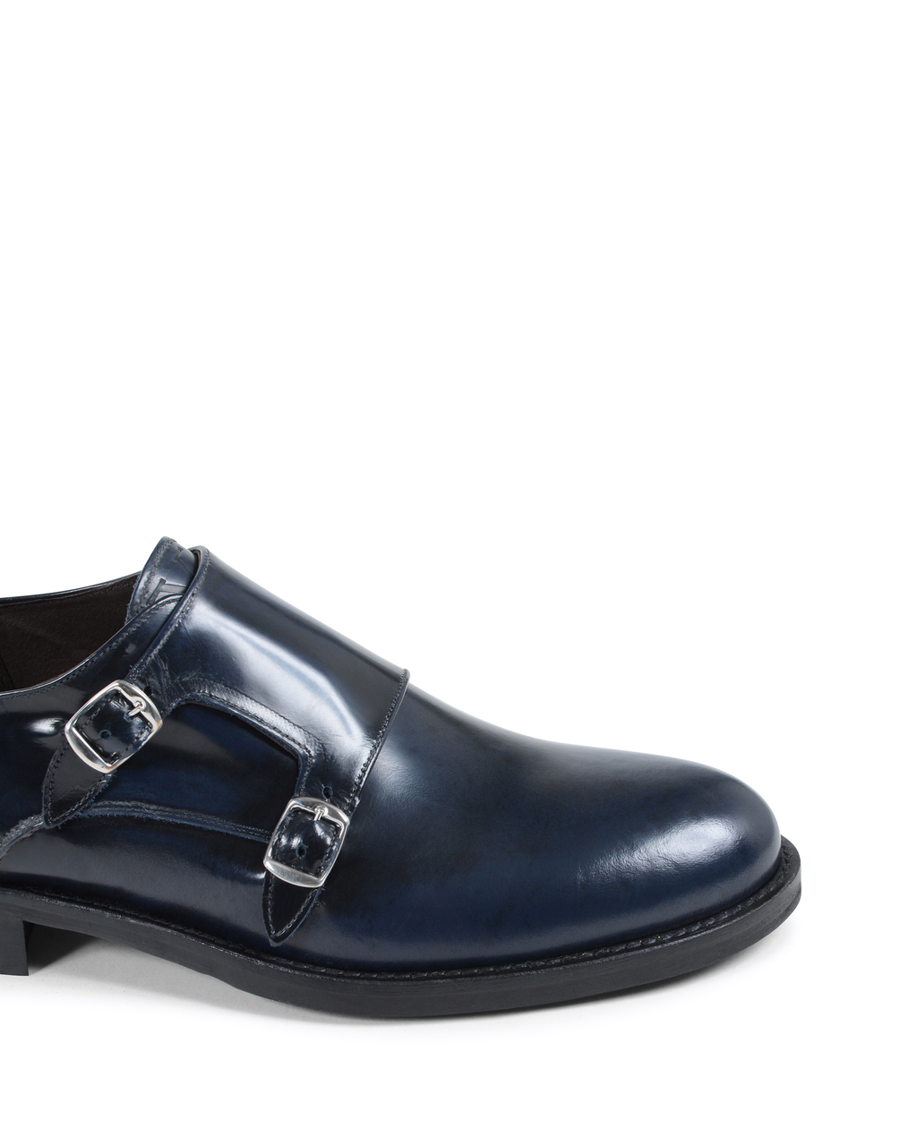 19V69 Italia Mens Double Buckle Shoe Blue 1210 MP ABRASIVATO BLUE