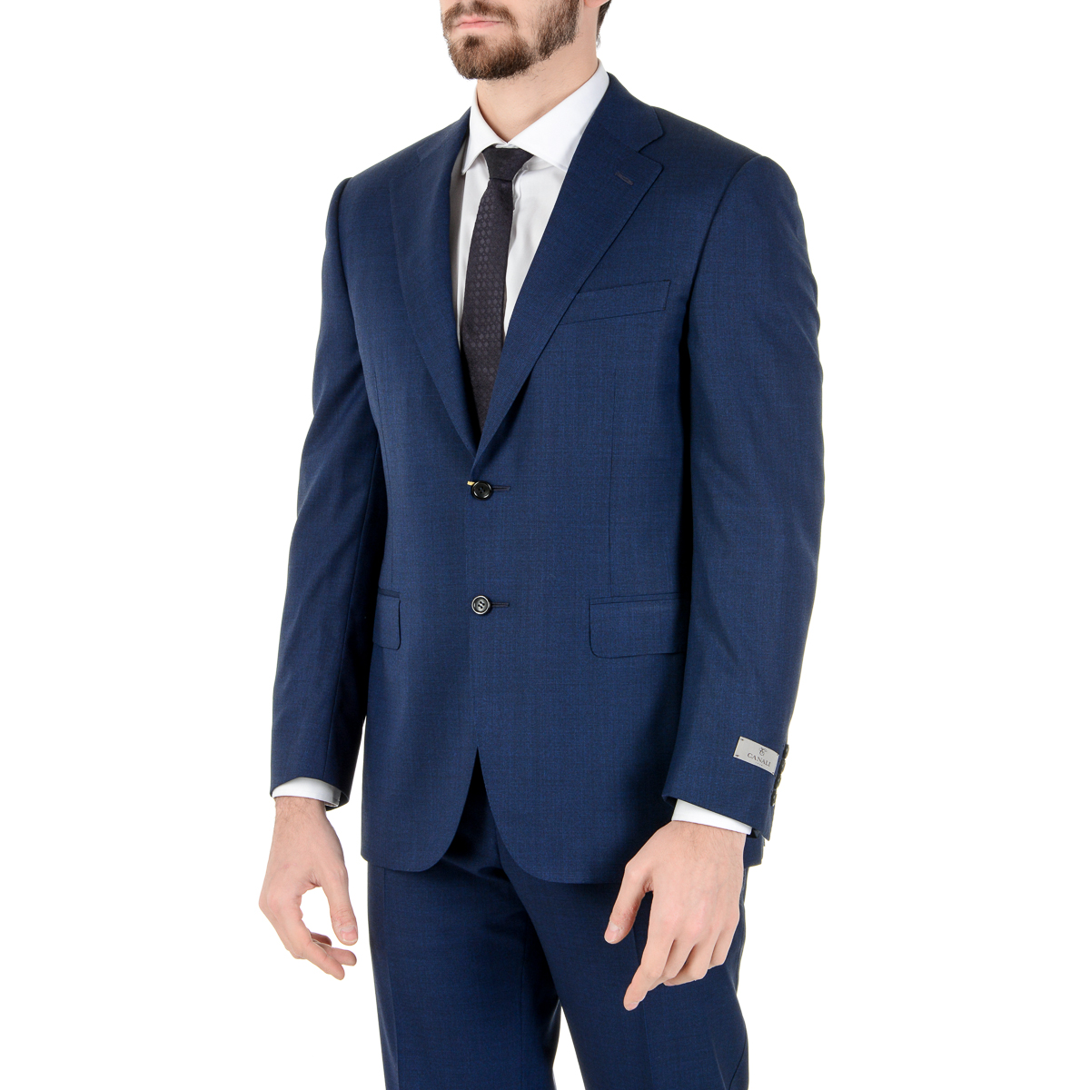 Abito da uomo Canali maniche lunghe blu Super 150's