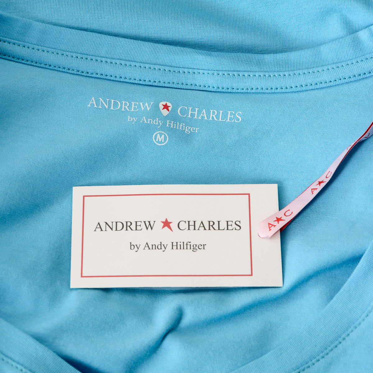 Andrew Charles T-shirt da donna a maniche corte con scollo a V, colore azzurro TAPIWA