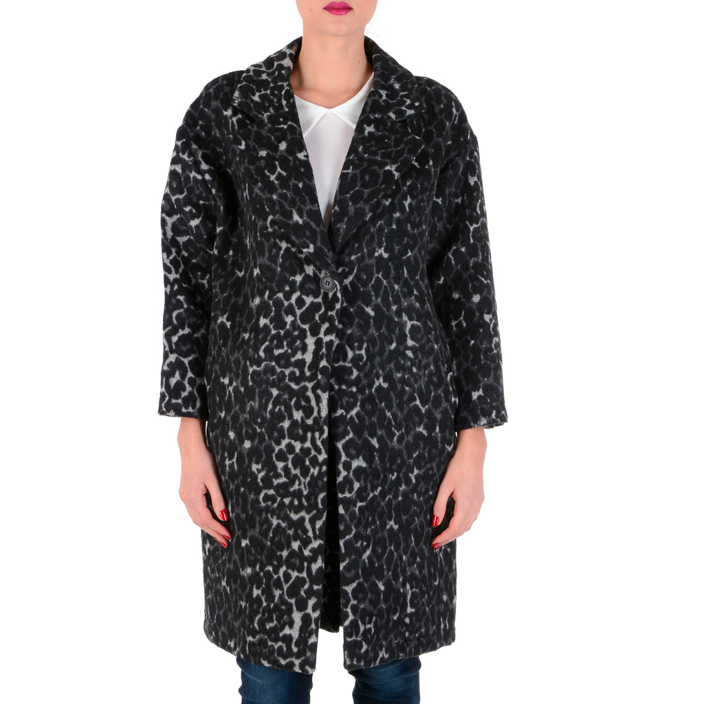 V 1969 Italia Cappotto da donna maniche lunghe grigio GEMMA
