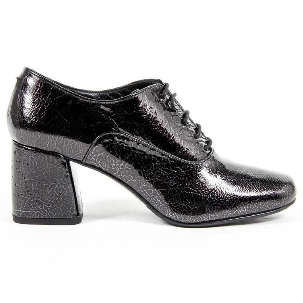 V 1969 Italia Scarpa Oxford con tacco da donna B2461 CRASH NERO