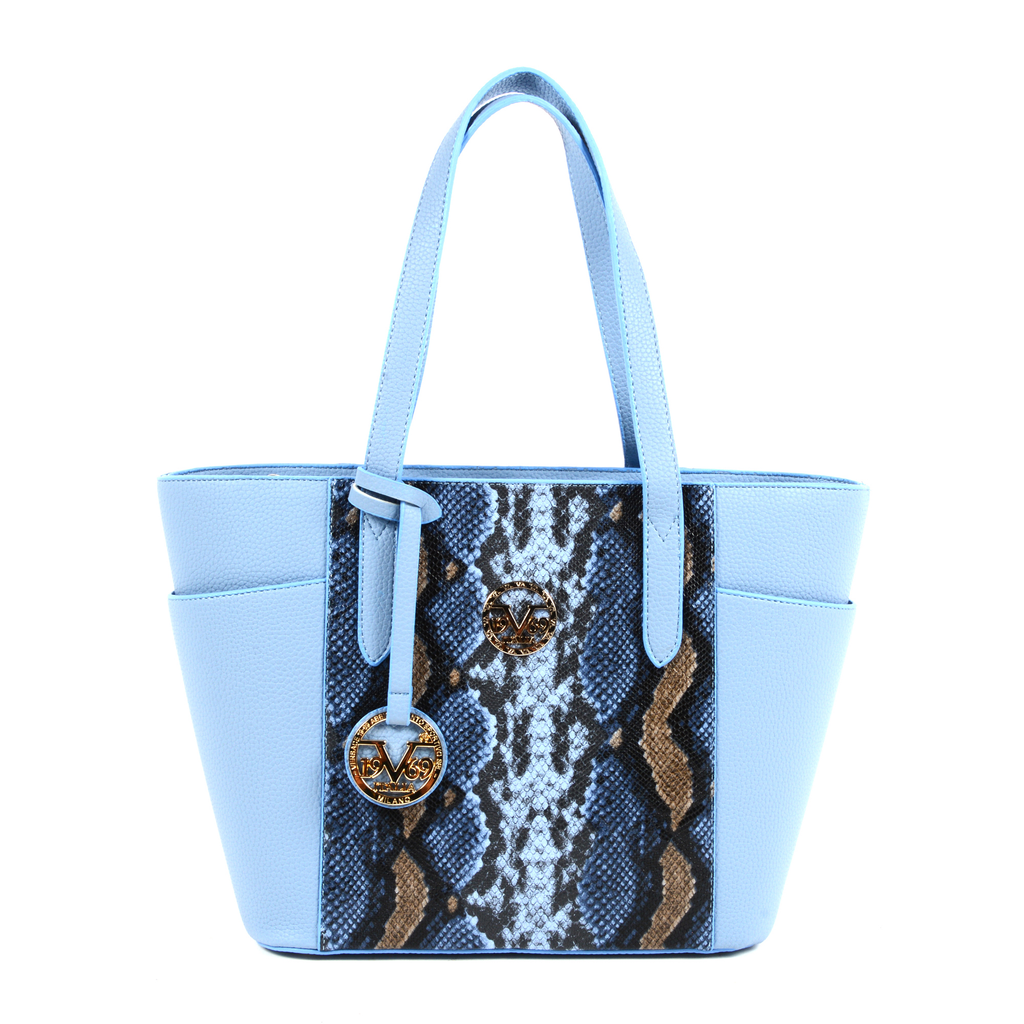 19V69 Italia Borsa da donna Azzurro 8006 PYTHON AZZURRO CHIARO