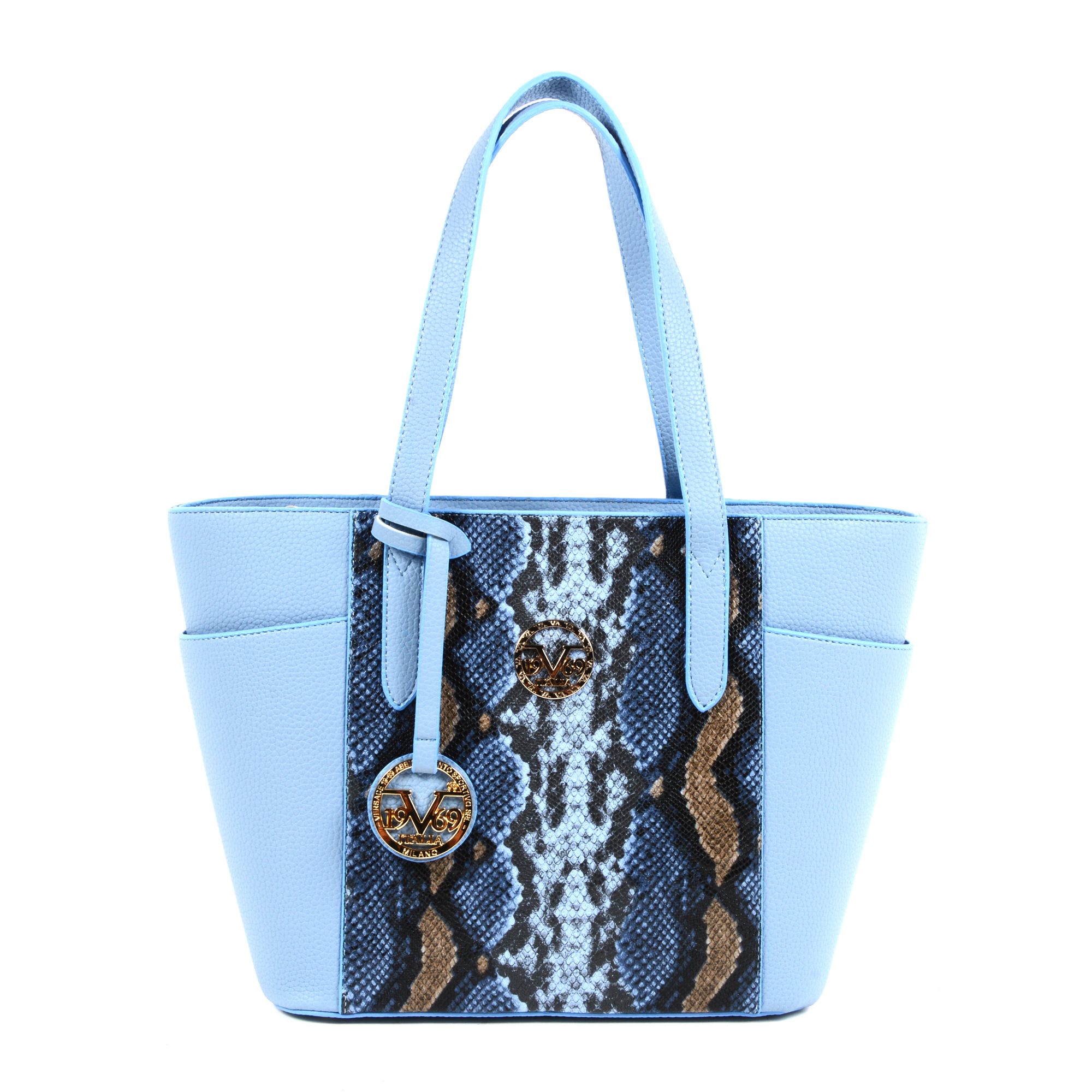 19V69 Italia Borsa da donna Azzurro 8006 PYTHON AZZURRO CHIARO