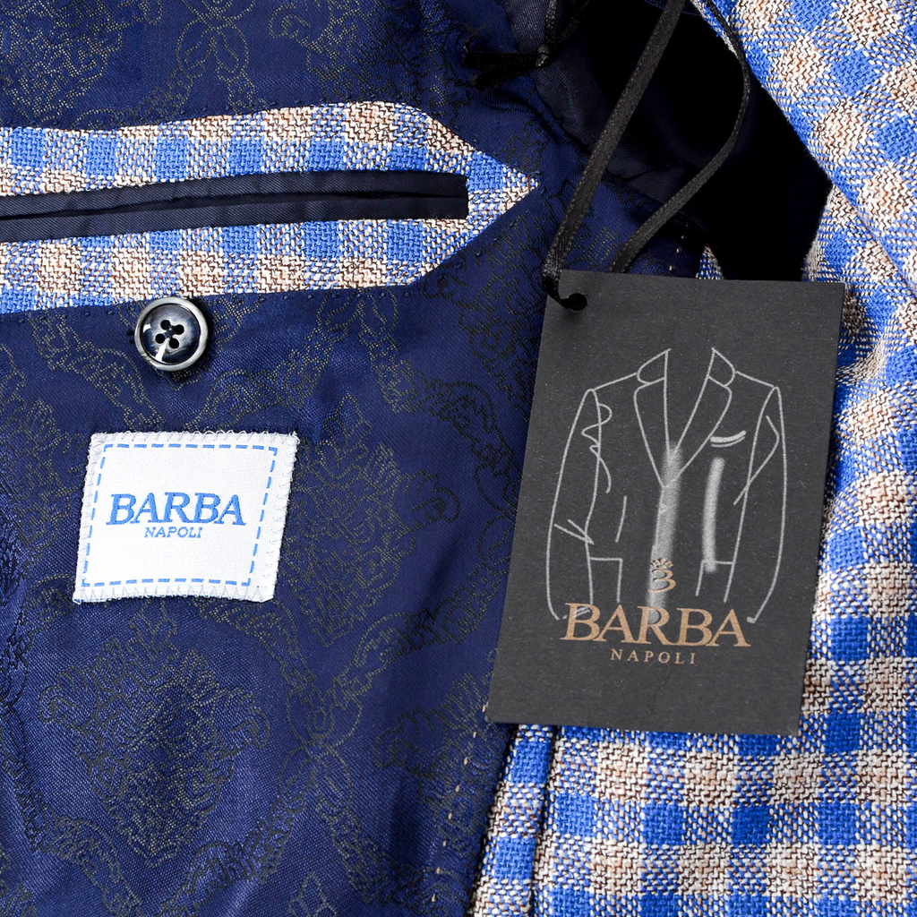 Barba Napoli Giacca Uomo Maniche Lunghe a Quadri