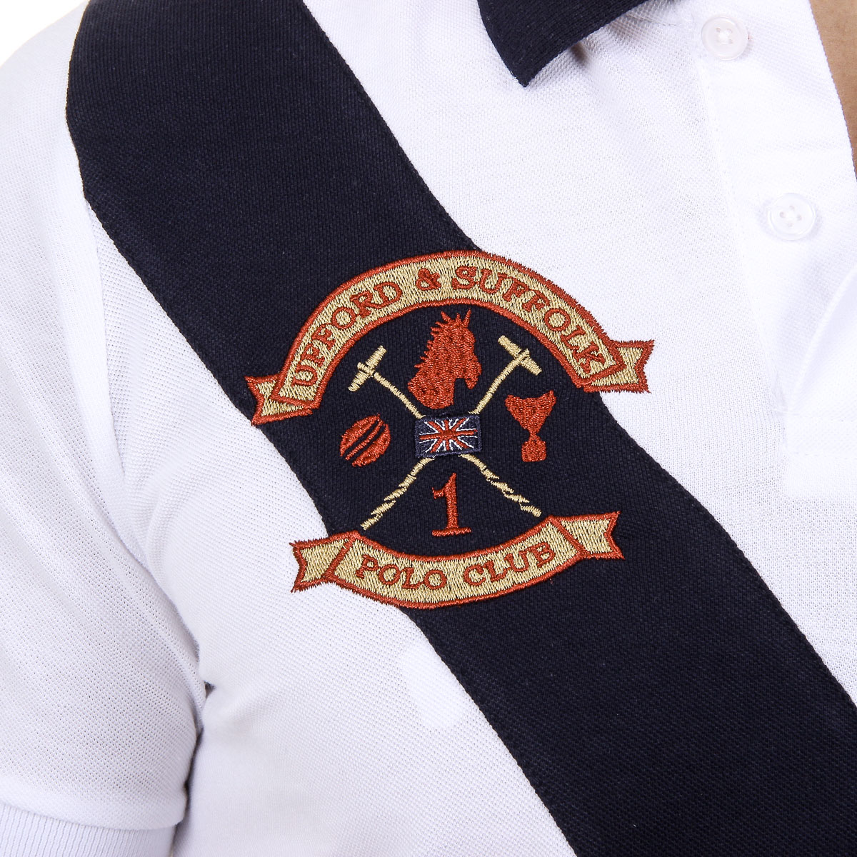 Polo da uomo a maniche corte Ufford & Suffolk Polo Club US003 BIANCO