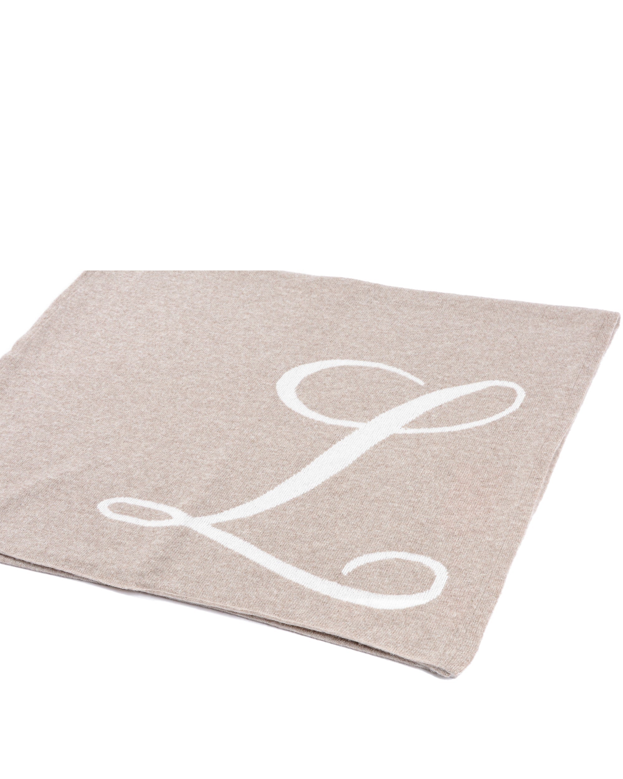 Sciarpa in cashmere con monogramma - Cammello