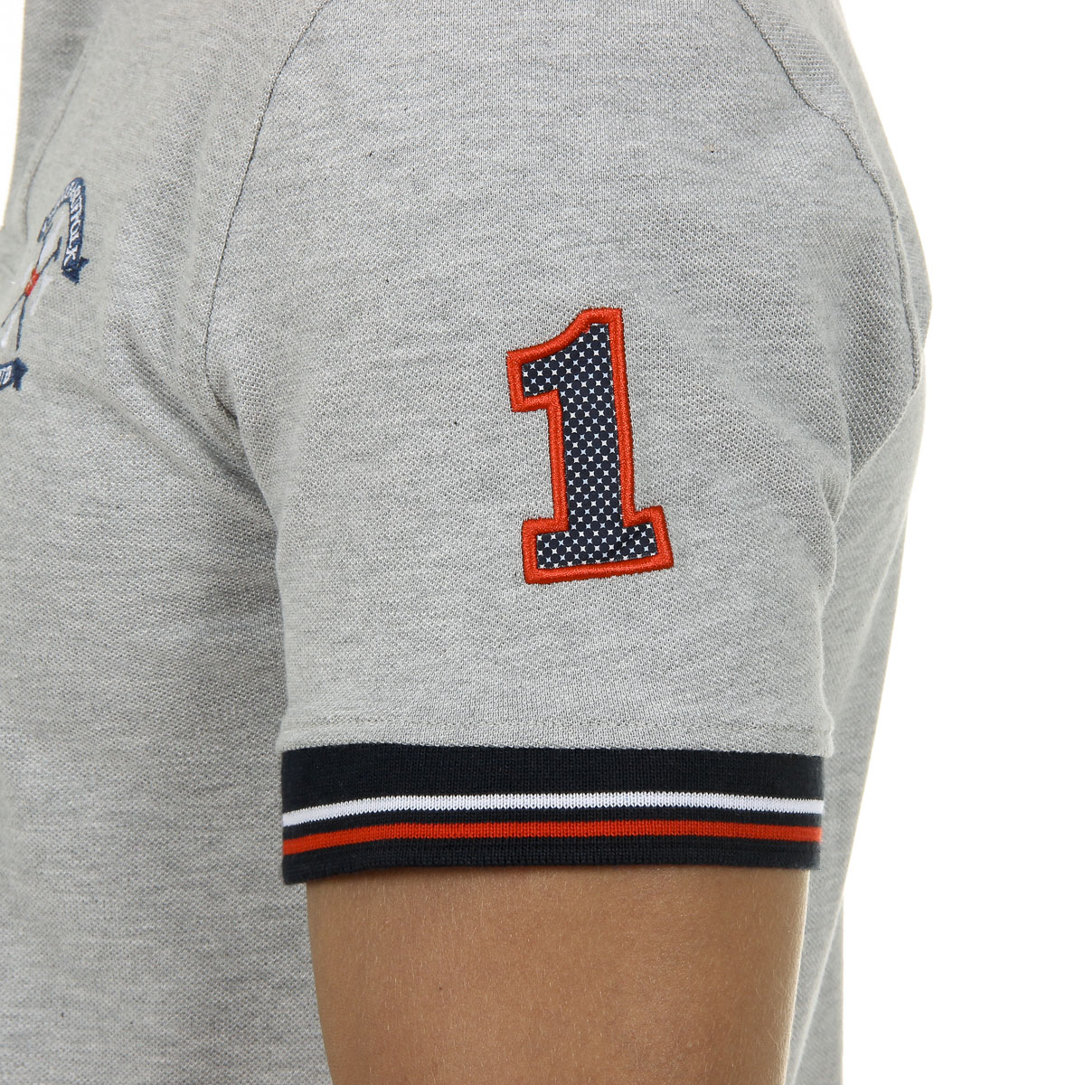 Polo da uomo Ufford & Suffolk Polo Club a maniche corte, grigia, NOTTE